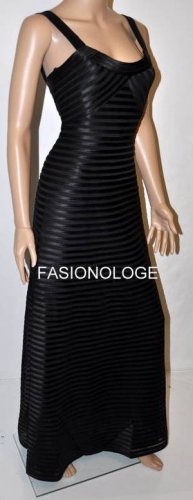 $468 New BCBG Max Azria Black Piped Satin Classic Fit Formal Long Dress Gown 2