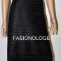 $468 New BCBG Max Azria Black Piped Satin Classic Fit Formal Long Dress Gown 2