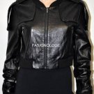 $348 New BCBG Max Azria Black Soft Leather Motorcycle Coat Jacket M