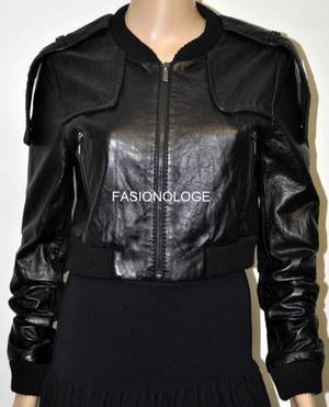$348 New BCBG Max Azria Black Soft Leather Motorcycle Coat Jacket M