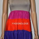 $248 New BCBG Max Azria "Blix" Bright Color-Block Cocktail Party Dress L