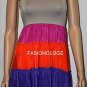 $248 New BCBG Max Azria "Blix" Bright Color-Block Cocktail Party Dress L