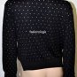 $198 New BCBG Max Azria Black Stud Button Down Silk Knit Cardigan Sweater M
