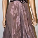 $458 New BCBG Max Azria One Shoulder Taffeta Rosette Long Cocktail Dress Gown 8