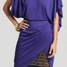 $328 New BCBG Max Azria "Rose" Persian Blue Jersey Cocktail Party Dress L