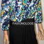 $198 New Max&Cleo by BCBG Mariner Blue Stretch Belted Jersey Party Dress L
