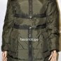 $568 New BCBG Max Azria Quilted Olive Hooded Faux Fur Down Coat Jacket S