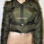 $568 New BCBG Max Azria Quilted Olive Hooded Faux Fur Down Coat Jacket S
