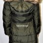 $568 New BCBG Max Azria Quilted Olive Hooded Faux Fur Down Coat Jacket S