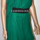 $328 New BCBG Max Azria Green Strapless Ruffle 100% Silk Cocktail Party Dress 2P