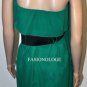 $328 New BCBG Max Azria Green Strapless Ruffle 100% Silk Cocktail Party Dress 2P