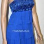 $358 New BCBG Max Azria Larkspur Blue Tiered Chiffon Embellished Party Dress 2