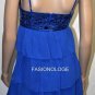 $358 New BCBG Max Azria Larkspur Blue Tiered Chiffon Embellished Party Dress 2