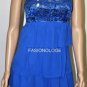 $358 New BCBG Max Azria Larkspur Blue Tiered Chiffon Embellished Party Dress 2