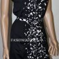 $238 New BCBG Max Azria Black Combo Zipper Belted Jersey Cocktail Party Dress S