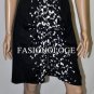 $238 New BCBG Max Azria Black Combo Zipper Belted Jersey Cocktail Party Dress S