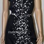 $238 New BCBG Max Azria Black Combo Zipper Belted Jersey Cocktail Party Dress S