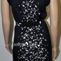 $238 New BCBG Max Azria Black Combo Zipper Belted Jersey Cocktail Party Dress S