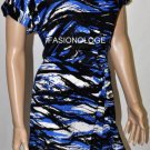 $298 New BCBG Max Azria Lark Spur Blue 100% Silk Shift Party Dress S