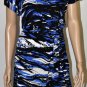 $298 New BCBG Max Azria Lark Spur Blue 100% Silk Shift Party Dress S