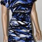 $298 New BCBG Max Azria Lark Spur Blue 100% Silk Shift Party Dress S