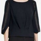 $278 New BCBG Max Azria "Marlene" Black Studded Cocktail Party Top M