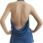$148 New BCBG Max Azria Lark Spur Blue Draped Cocktail Party Top M