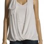 $148 New BCBG Max Azria Off White 100% Silk Draped Cocktail Party Top S