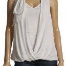 $148 New BCBG Max Azria Off White 100% Silk Draped Cocktail Party Top M