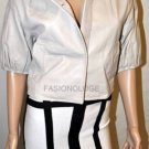$844 New BCBG Max Azria Vapor Genuine Leather Cropped Motorcycle Coat Jacket XS