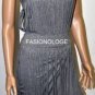 $218 New BCBG Max Azria Heather Grey Modal Fringe Cocktail Party Dress S