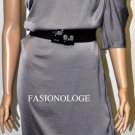 $218 New BCBG Max Azria Grey One Shoulder Jewel Satin Cocktail Party Dress M