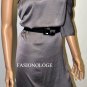 $218 New BCBG Max Azria Grey One Shoulder Jewel Satin Cocktail Party Dress M