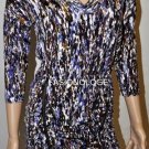 $288 New BCBG Max Azria Jersey Zipper Print Party Dress L