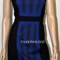 $218 New BCBG Max Azria Black Blue Print Rayon Cocktail Party Dress NWT 10