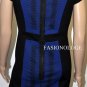 $218 New BCBG Max Azria Black Blue Print Rayon Cocktail Party Dress NWT 10