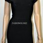 $298 New BCBG Max Azria Black Textured Bandage Short Power Party Dress L