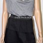 $218 New BCBG Max Azria Tiered Ruffle Heather Grey Short Cocktail Party Dress L