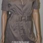 $238 New BCBG Max Azria Taupe Cotton Belted  Short Party Dress S