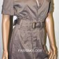 $238 New BCBG Max Azria Taupe Cotton Belted  Short Party Dress S