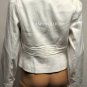 $238 New BCBG Max Azria "Murphy" White Cotton Ruched One Button Jacket L