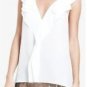 $178 New BCBG Max Azria "Drea" Off White Ruffle Cocktail Party Top L