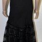 $698 New Max Azria Black Chain Organza  Woven Evening Long Dress Gown NWT L
