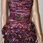 $898 New BCBG Strapless Organza 100% Silk Pedal Cocktail Dress 6