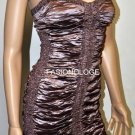 $388 New BCBG Max Azria Whiskey Crinkled Satin Short Cocktail Dress ~0~