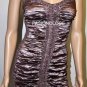 $388 New BCBG Max Azria Whiskey Crinkled Satin Short Cocktail Dress ~0~