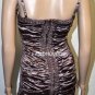 $388 New BCBG Max Azria Whiskey Crinkled Satin Short Cocktail Dress ~0~