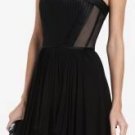 $358 New BCBG Max Azria "Reyna" Strapless Black Bustier Cocktail Party Dress 0