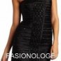 $348 New BCBG Max Azria Black Lace Embroidered Strapless Party Dress 6
