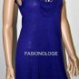 $218 New BCBG Max Azria Dregal Blue Linen Knit Cocktail Party Dress S